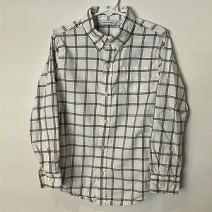 Boys Janie and Jack White and Navy Blue Window Pane Plaid Shirt (6)